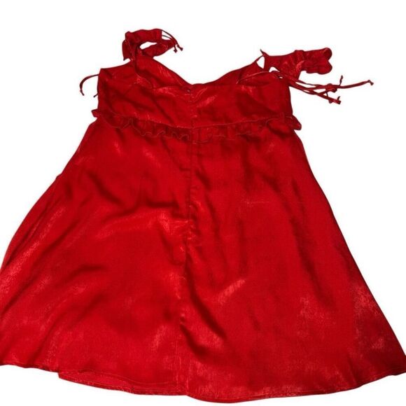Wild Fable NWT red rosette mini babydoll holiday dress size M - Picture 4 of 14